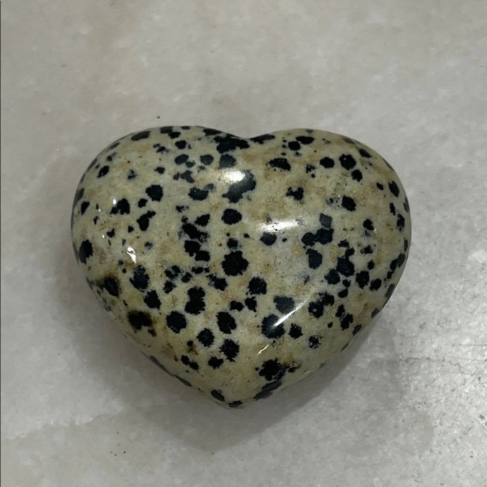 Dalmatian Stone Heart-Shaped Accent